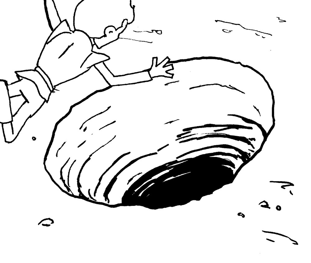 fall in hole