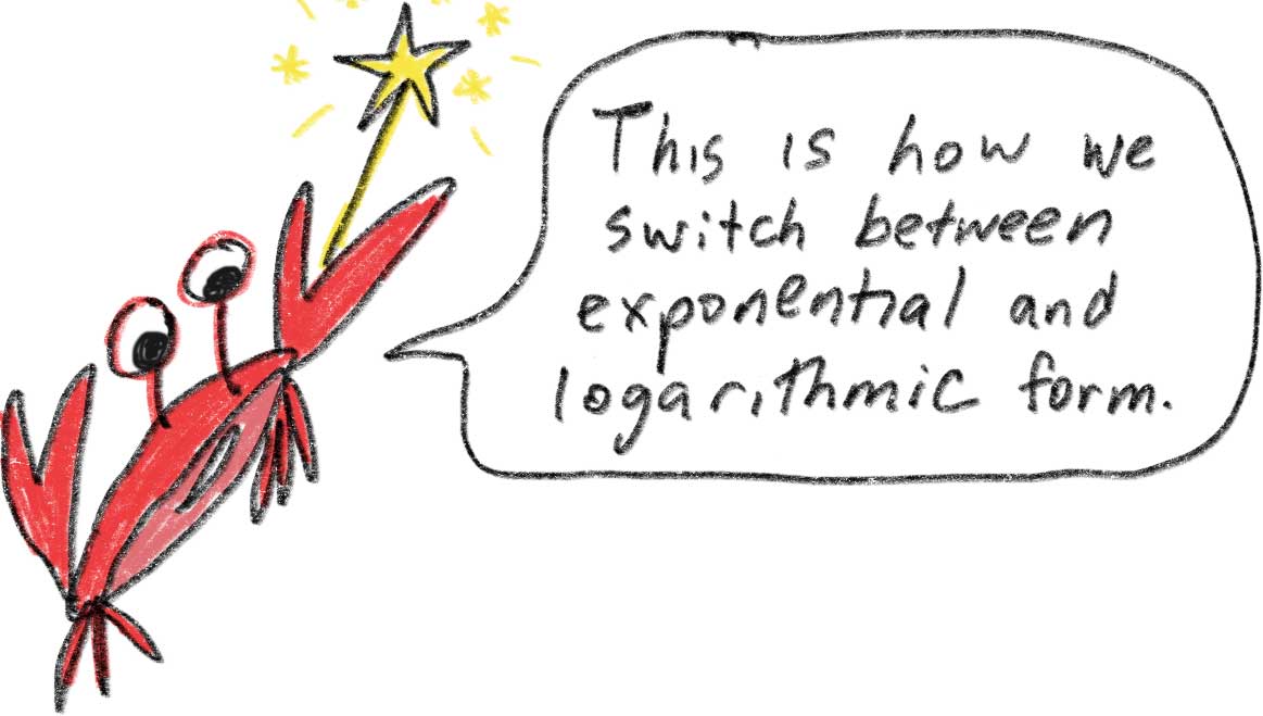 crab says This is how we switch between exponential and logarithmic form